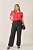 Calça Plus Size Pantalona Preta Em Crepe Com Bolsos Frontais - 81059 - Imagem 1