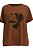 T-Shirt Marrom Com Estampa Frontal Em Meia Malha Penteada - C8126 - Imagem 2