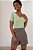 Blusa Verde Em Tricot De Manga Curta E Decote V - 37521 - Imagem 1