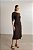 Vestido Midi Marrom Com Sobreposição Lateral Com Argola - C8108 - Imagem 1