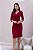 Vestido Vermelho Em Malha Stretch Com Detalhe De Torção Clamila - 10897 - Imagem 1