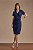 Vestido Azul Transpassado Em Malha Stretch Com Fivela Orgânica Clamila - 10760 - Imagem 1