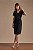 Vestido Preto Transpassado Em Malha Stretch Com Fivela Orgânica Clamila - 10760 - Imagem 1