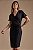 Vestido Preto Transpassado Em Malha Stretch Com Fivela Orgânica Clamila - 10760 - Imagem 3