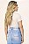 T-Shirt Off White Com Estampa Frontal Em Malha Com Pérolas Laura Rosa - 811171 - Imagem 2