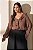 Blusa Plus Size Marrom Em Viscopoly Com Babado Frontal Vocco Plus - 69439 - Imagem 1