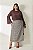 Saia Plus Size Maxi Midi Pied Poule Envelope Em Crepe Vocco Plus - 32442 - Imagem 2