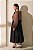 Saia Plus Size Maxi Midi Preta Em Cetim Com Bolsos Laterais Vocco Plus - 32438 - Imagem 2