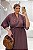 Vestido Plus Size Maxi Midi Marrom Transpassado Vocco Plus - 86859 - Imagem 2