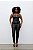 Calça Preta Em PU E Malha Crepe Com Zíper Frontal Elegance All Curves - 022521 - Imagem 2