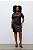Vestido Preto Em PU E Malha Crepe De Manga Curta Elegance All Curves - 053616 - Imagem 1