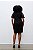 Vestido Preto Em PU E Malha Crepe De Manga Curta Elegance All Curves - 053616 - Imagem 2