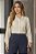 Camisa Plus Size Off White Com Recortes E Detalhes De Entremeios Dazul - 6451 - Imagem 1