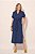 Vestido Chemise Maxi Midi Azul Em Viscolinho Com Bolsos Frontais E Laterais - 2541 - Imagem 4