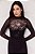Blusa Preta Com Estampa Frontal Em Tule De Manga Longa Doce Trama - 107326 - Imagem 2