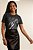 Blusa Cinza Com Estampa Frontal De Manga Curta Em Meia Malha Penteada - C8130 - Imagem 1