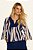Blusa Estampada De Azul Em Tule Com Recorte Azul Em Linên Doce Trama - 106716 - Imagem 1
