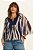 Blusa Estampada De Azul Em Tule Com Recorte Azul Em Linên Doce Trama - 106716 - Imagem 2