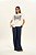 T-Shirt Off White Em Malha Com Estampa Frontal Azul Doce Trama - 106762 - Imagem 2