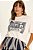 T-Shirt Plus Size Off White Em Malha Com Estampa Frontal Azul Doce Trama - 106762 - Imagem 2