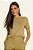 Blusa Verde Em Malha Viscolinho De Manga Curta Com Renda Doce Trama - 106638 - Imagem 1
