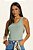 Blusa Verde Água De Alça Em Ribana Canelada Com Decote Redondo - 104798 - Imagem 1