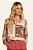 Blusa Estampada Em Chiffon De Manga 3/4 Com Decote Gota Doce Trama - 106577 - Imagem 1
