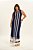 Vestido Plus Size Sem Manga Maxi Midi Listrado De Azul E Off White Em Tule Doce Trama - 106753 - Imagem 1