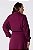 Blusa Plus Size Burgundy De Manga Longa Com Gola Alta E Detalhe De Botões - 23384 - Imagem 2