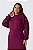Blusa Plus Size Burgundy De Manga Longa Com Gola Alta E Detalhe De Botões - 23384 - Imagem 1