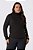 Blusa Plus Size Preta Em Malha Tricot Com Gola Alta E Detalhe De Botões Frontais - 13930 - Imagem 1