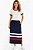 Conjunto De Saia Azul Com Listra Off White E Vermelha Em Moletinho - 9984005 - Imagem 4