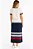 Conjunto De Saia Azul Com Listra Off White E Vermelha Em Moletinho - 9984005 - Imagem 2