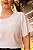 Blusa Off White De Manga Curta Com Aplicação De Flor Em Viscose Com Poliamida - 13630 - Imagem 2