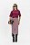 Saia Midi Listrada De Off White E Vermelho Em Malha Elegance All Curves - 042299 - Imagem 1