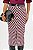 Saia Midi Listrada De Off White E Vermelho Em Malha Elegance All Curves - 042299 - Imagem 2