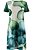 Vestido Verde Em Viscopoly Com Elastano E Estampa Frontal Em Crepe - C0263 - Imagem 2