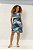 Vestido Azul Em Viscopoly Com Elastano E Estampa Frontal Em Crepe Sem Manga - C0267 - Imagem 1