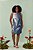 Vestido Plus Size Azul Com Estampa Frontal Sem Manga E Decote Redondo - C0378 - Imagem 1