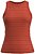 Blusa Sem Manga Laranja Com Listras Em Ribana Canelada E Decote Redondo - C5278 - Imagem 2