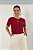 Blusa Vermelha Em Viscopoly Com Elastano E Detalhe De Abertura Frontal - C0221 - Imagem 1
