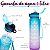 Garrafa Garrafinha De Agua Squezee 1L Azul com Rosa Academia C/ Trava Alça Com Frases - Imagem 3