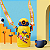 Garrafa Garrafinha de Água Infantil 500 ml Amarelo Térmica C/ Alça Canudo Adesivos Livre BPA - Imagem 4
