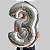 Balão de Número Metalizado 76cm Prata - Imagem 14