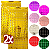 Kit 02 Cortina Metalizada Decoração de Festa e Aniversários 2x1m Quadrada Painel Quadriculada - Imagem 1
