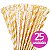 Canudo de Papel 25 50 100 200un Metalizado Dourado Prata Estrela Biodegradavel Para Doces Drinks - Imagem 3