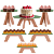 Kit Decoração de Mesa Display Enfeites 6 Peças em MDF Luxo - Imagem 1