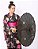 Kimono Longo Wagasa Preto c/ Pink - Imagem 3