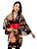 Kimono Curto Tsuru Flores Preto - Imagem 1