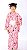 Kimono Infantil Rosa Kokeshi - Imagem 1